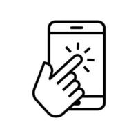 Hand touch screen mobile phone vector image