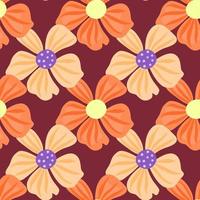Abstract floral seamless pattern in simple style. Chamomile flower endless background. vector