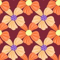 Abstract floral seamless pattern in simple style. Chamomile flower endless background. vector