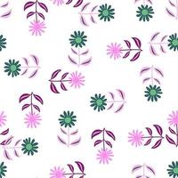 Simple flower seamless pattern. Elegant botanical background. Abstract floral wallpaper. vector