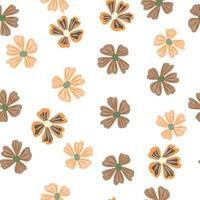 Chamomile flower seamless pattern in simple style. Abstract floral endless background. vector