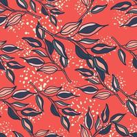 Seamless pattern branches with leaves. Organic background. vector