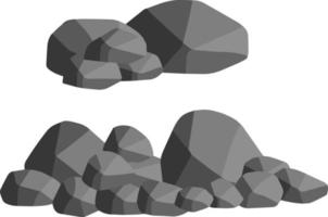 Natural wall stones and smooth and rounded grey rocks. vector