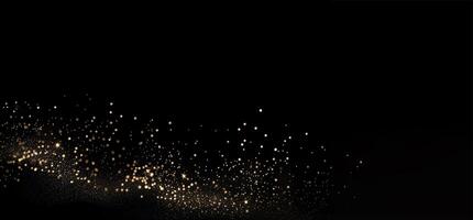 Beautiful black abstract background with sparkles and copy space. Backdrop with golden glitter, sequins. Celebration, festive, event. Bokeh effect. Trendy design. . photo