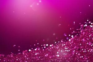 Beautiful abstract background with sparkles and copy space. Magenta backdrop with glitter, sequins. Celebration, festive, event. Bokeh effect. Trendy design. . photo