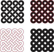 Celtic Knot 4x4 Four by Four Tattoo Pattern Black and Red vector