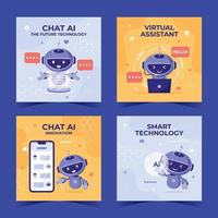 Chat AI Bot Social Media Post Template vector