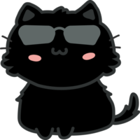 Cat with sunglasses cartoon character crop-out png