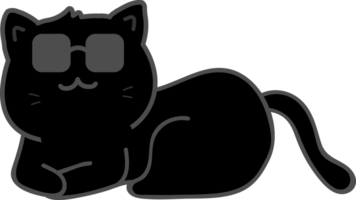 Cat with sunglasses cartoon character crop-out png