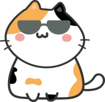 gato com oculos de sol desenho animado personagem recortar png