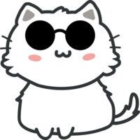 Cat with sunglasses cartoon character crop-out png