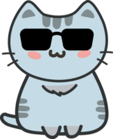 Cat with sunglasses cartoon character crop-out png