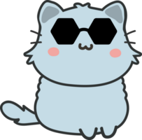 Cat with sunglasses cartoon character crop-out png