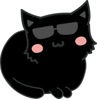 Cat with sunglasses cartoon character crop-out png