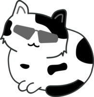 Cat with sunglasses cartoon character crop-out png