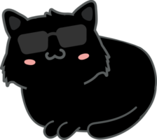 Cat with sunglasses cartoon character crop-out png