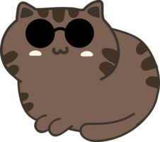 Cat with sunglasses cartoon character crop-out png