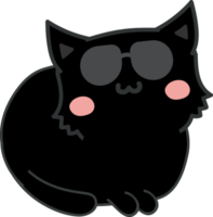 Cat with sunglasses cartoon character crop-out png