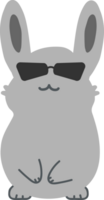 Rabbit with sunglasses cartoon character crop-out png