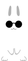 coniglio con occhiali da sole cartone animato personaggio ritagliare png