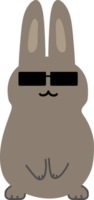 Rabbit with sunglasses cartoon character crop-out png