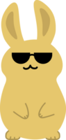 Rabbit with sunglasses cartoon character crop-out png