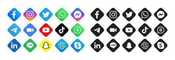 conjunto de iconos de redes sociales vector