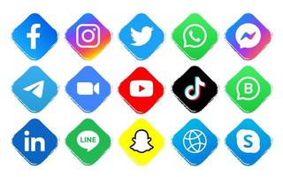 Set of social media icons vector