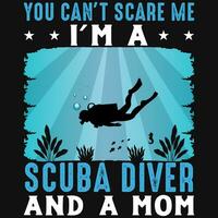 Scuba diver mom graphics tshirt design vector