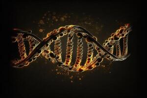 spirals of DNA molecules, biotechnological and laboratory studies of human genetics, Generative AI. photo