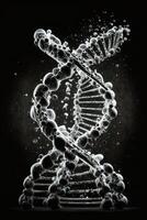 spirals of DNA molecules, biotechnological and laboratory studies of human genetics, . photo