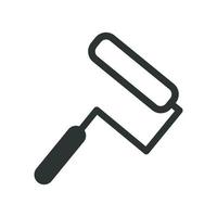 Construction Painting Brush Roller Symbol Icon vector