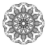Modern rounded abstract mandala design for adult coloring book vector