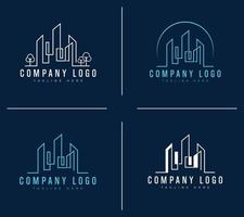 City building logo design with a modern and minimalist concept.  construction, architecture, and real estate abstract for logo design inspiration Premium Vector collection