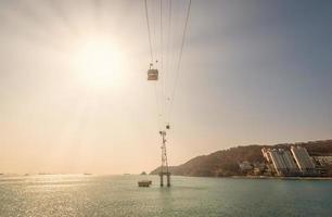 Busan ciudad con haeundae playa a puesta de sol en busán, sur Gyeongsang provincia, sur Corea. foto