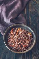 Bowl of red quinoa photo