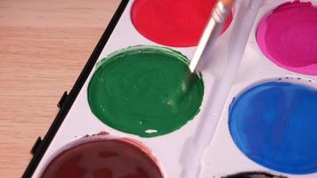 vert aquarelle fermer dans une palette video