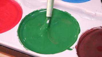 vert aquarelle fermer dans une palette video