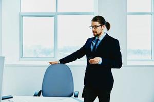 office worker emotions work head documents executive photo