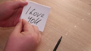 Handwritten I love you on a sticker video