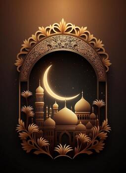 elegante estático Ramadán antecedentes - ai generado foto