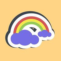 Sticker rainbow. Weather elements symbol. Good for prints, web, smartphone app, posters, infographics, logo, sign, etc. vector