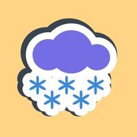 Sticker snowing. Weather elements symbol. Good for prints, web, smartphone app, posters, infographics, logo, sign, etc. vector