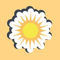 Sticker sunny. Weather elements symbol. Good for prints, web, smartphone app, posters, infographics, logo, sign, etc. vector