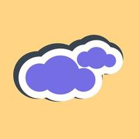 Sticker cloudy. Weather elements symbol. Good for prints, web, smartphone app, posters, infographics, logo, sign, etc. vector