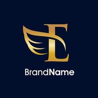 Elegant Initial E Wing Logo vector