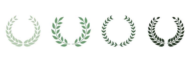 Laurel Wreath Award Green Silhouette Icon. Circle Branch with Leaf Victory Emblem for Winner Pictogram. Wreath Laurel, Olive Leaves Trophy. Vintage Champion Prize Symbol. Isolated Vector Illustration.
