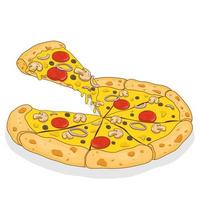 Pizza. vector plano ilustración.