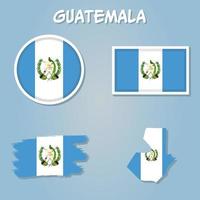 Map of Guatemala, Flag of Guatemala on it. vector