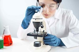 laboratory research microscope chemical solution science analyzes photo